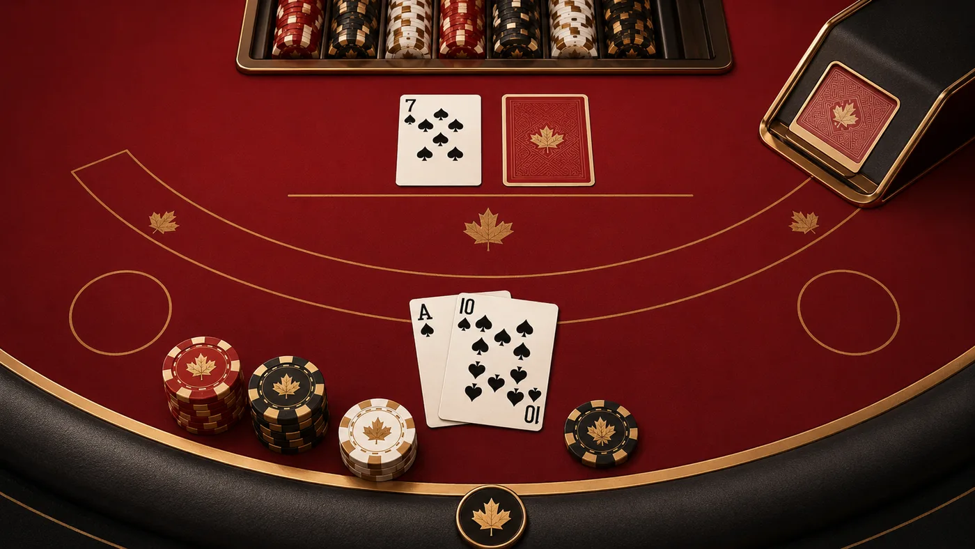 Match Play 21 blackjack illustration with matching card combinations
